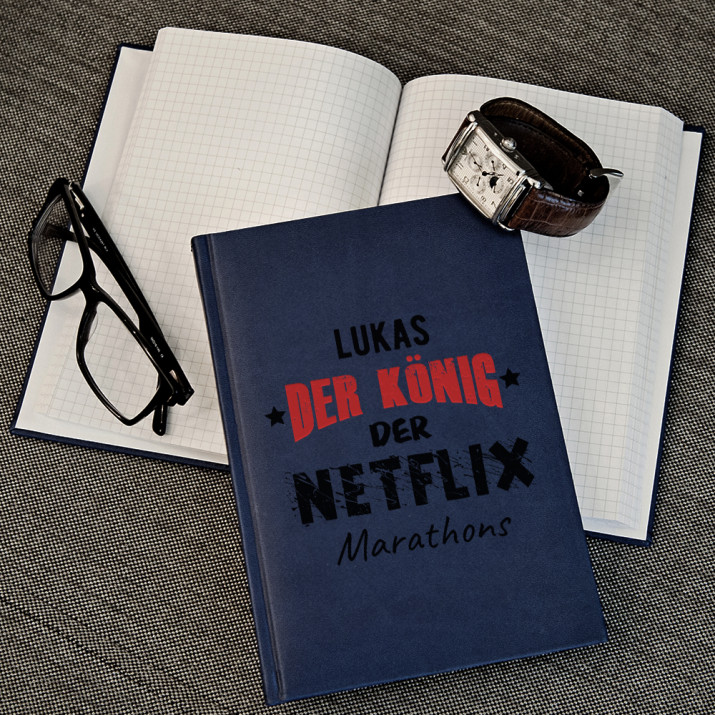 König der Marathons - Notizbuch A5 mit Aufdruck